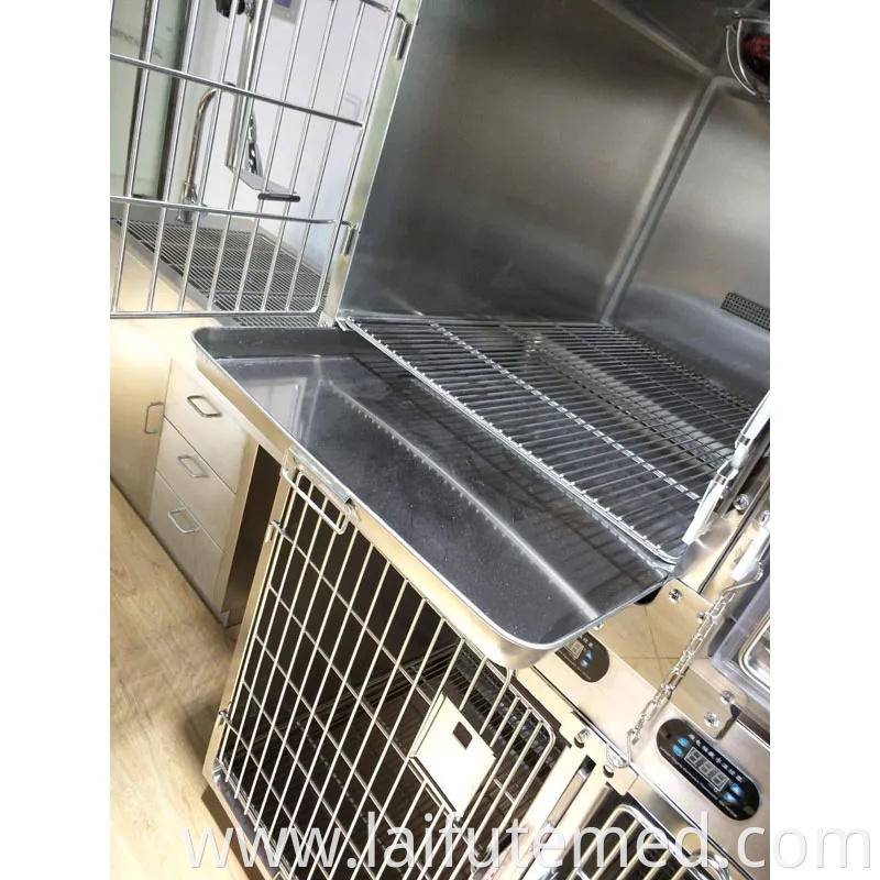 Vet Oxygen Cage Infared Lamp Large Stainless Steel Veterinary Animal Cages for Vet Clinic